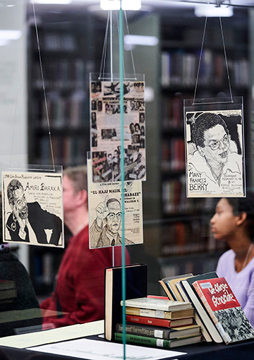 hand-drawn posters for various Russwurm and Boothby lecture and concert events over the years