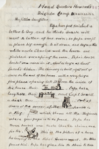 letter from Oliver Otis Howard to daughter, Grace, July 12, 1861, page 1