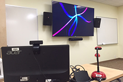 computer, monitor, whiteboard