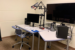 computer, monitor, audio equipment